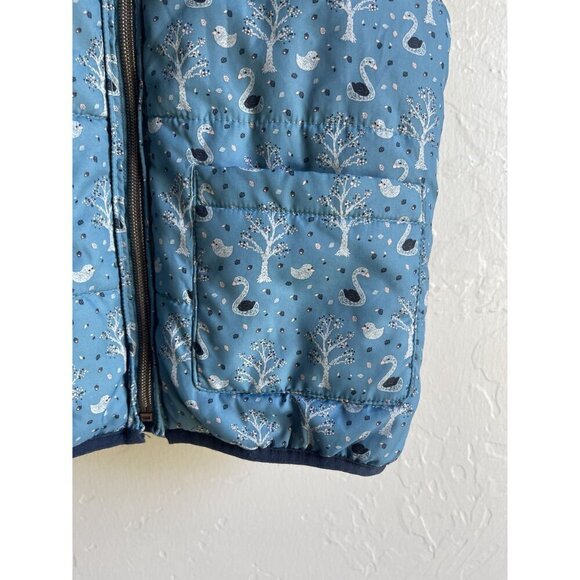 Copper Key Girls Size 4/5 Blue Swan Fleece Lined Full Zip Hoodie Vest - Picture 7 of 7